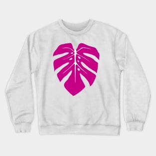 Magenta Monstera Leaf Crewneck Sweatshirt